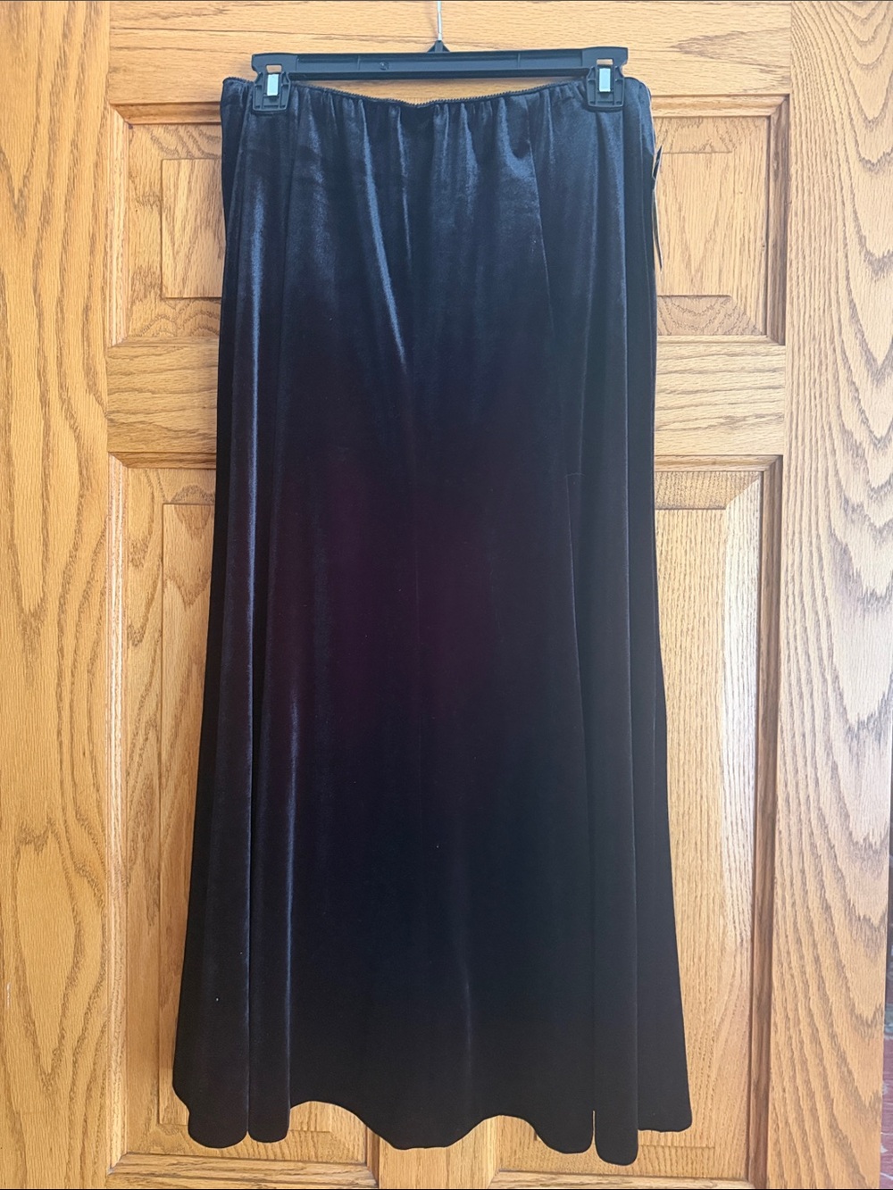 Alex Evenings Black Velvet Maxi Skirt